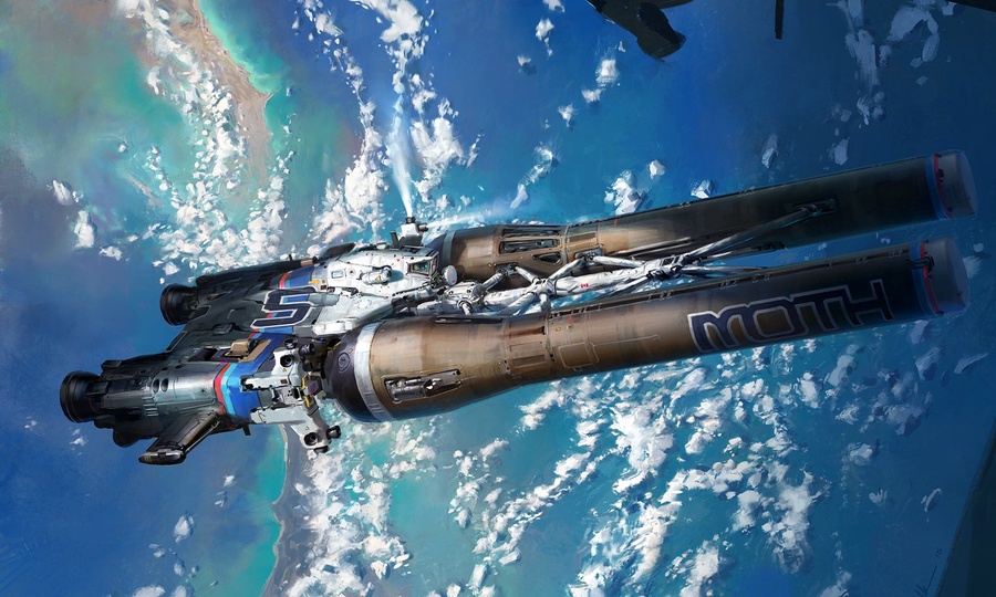 Aedalan — spacecraft above Earth's atmosphere, orbital view